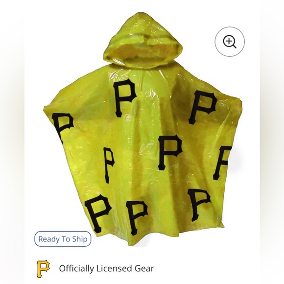 NWT Pittsburgh Pirates WinCraft Logo Rain Poncho, officially licensed,pvc-free - Picture 1 of 6
